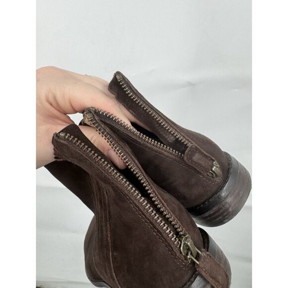 Eileen Fisher Rich Suede Bootie Women 9 Brown Bohemian Zip Modern Contemporary - Picture 6 of 11